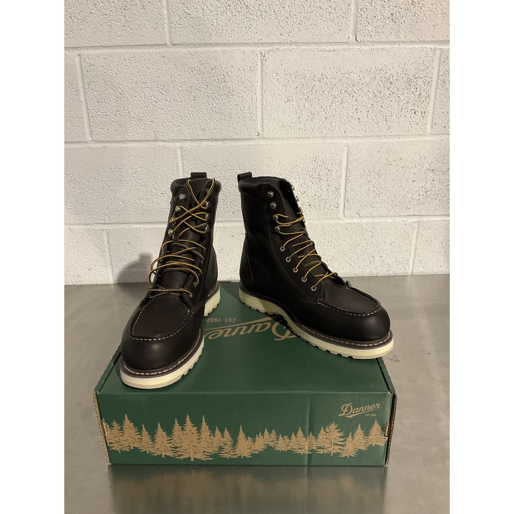 Danner Cedar River Moc Toe 8" Work Boots Mens 10.5 EE Dark Brown 14305